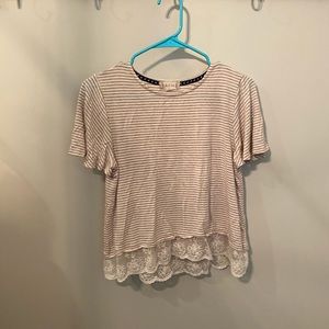 Tan and white striped shirt